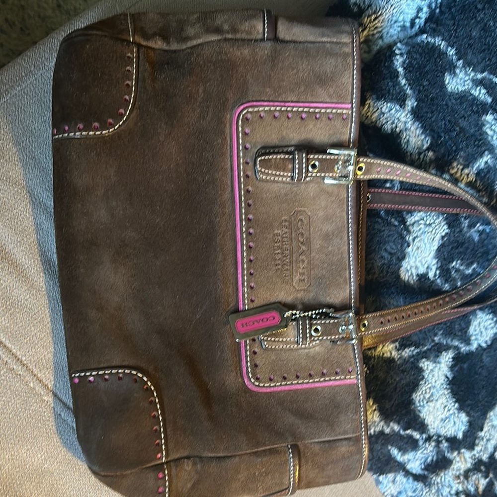 Vintage Coach Brown Suede handbag